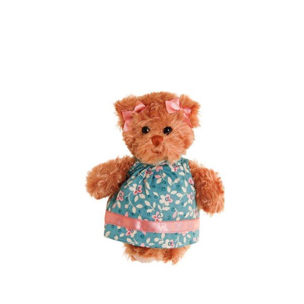 Bukowski Little Edvig Orsetta con Vestito Verde a Fiori 1 Bukowski Little Edvig Orsetta con Vestito Verde a Fiori