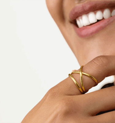 Anello Linee Incrociate