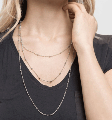 Collana 1 Filo Catena Sfere 180 cm