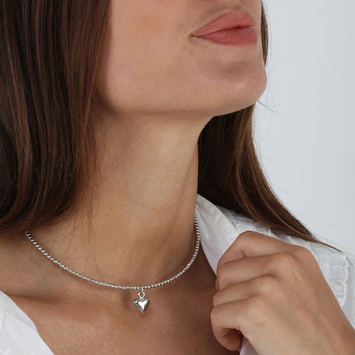OAKKY Collana Con Pendente A Cuore In Acciaio Inossidabile - Gioiello Minimalista Uomo E Donna