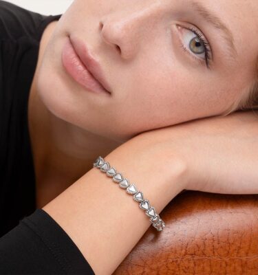 Bracciale Elastico Cuori Merletto