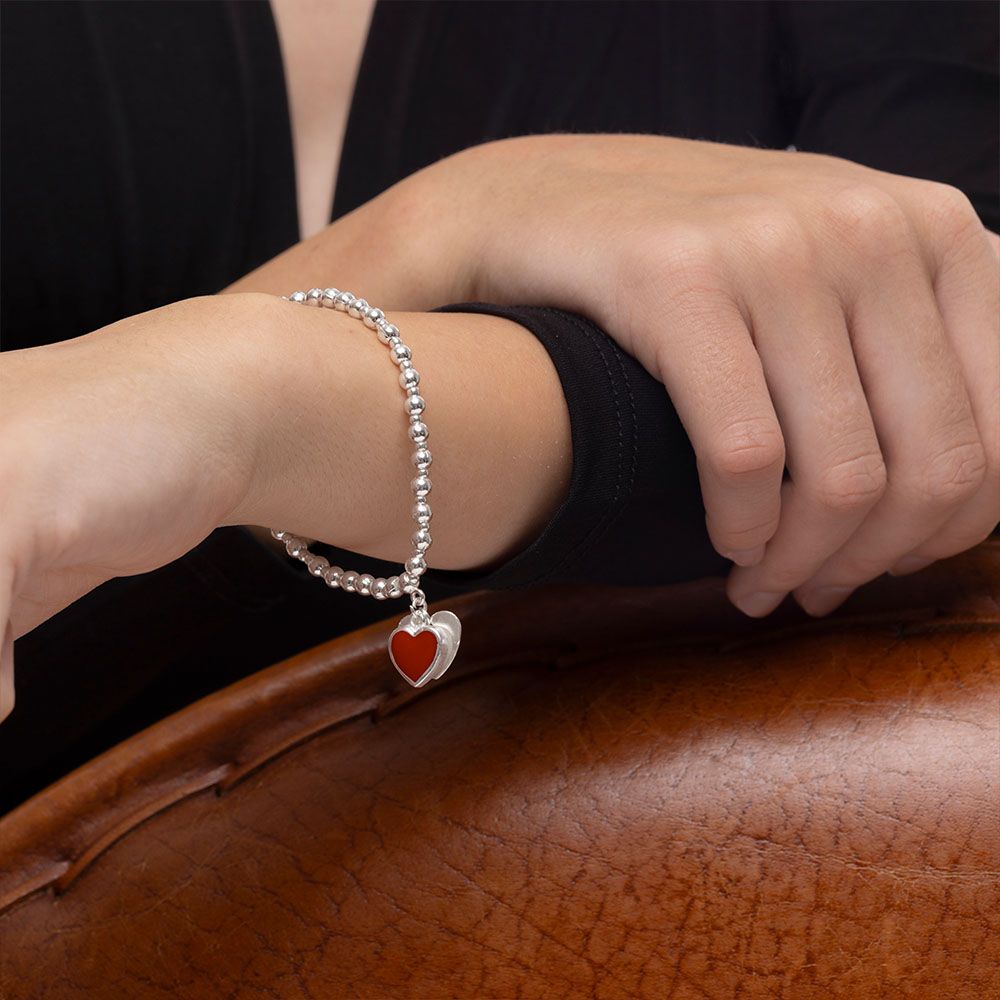 Bracciale Elastico con Cuore Rosso 2 Bracciale Elastico con Cuore Rosso - immagine 2