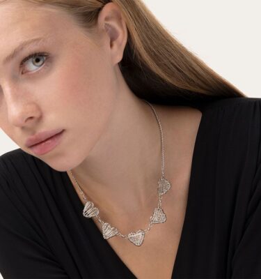 Collana Cuori Micro Filo