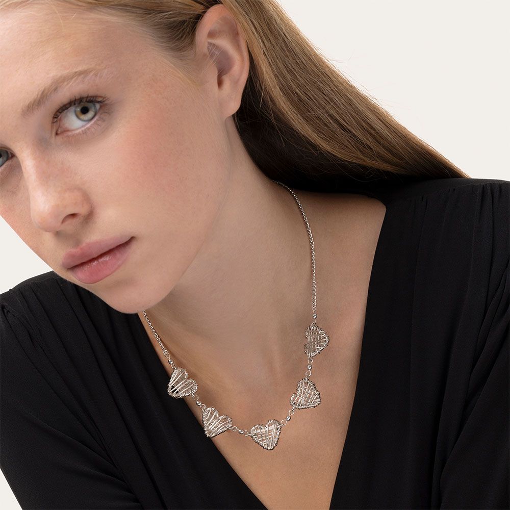 Collana Cuori Micro Filo 2 Collana Cuori Micro Filo - immagine 2