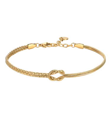 Bracciale Uomo in Acciaio IP Gold con Nodo