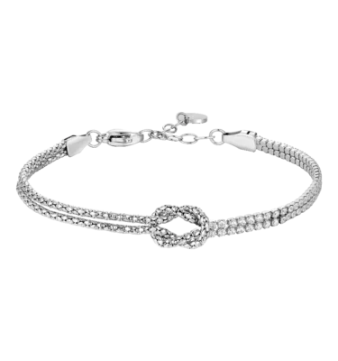 Bracciale Uomo in Acciaio con Nodo e Zirconi Bianchi