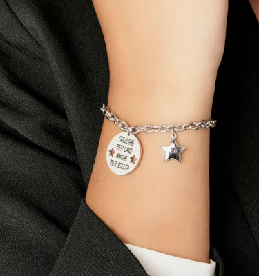 Bracciale Donna in Acciaio “Colleghe per caso Amiche per Scelta”