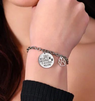 Bracciale Donna in Acciaio Gatto