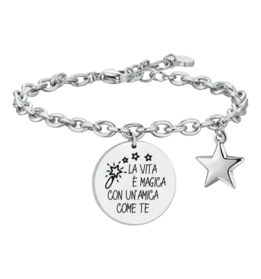 Bracciale Donna in Acciaio “La Vita è Magica con un’Amica come Te”