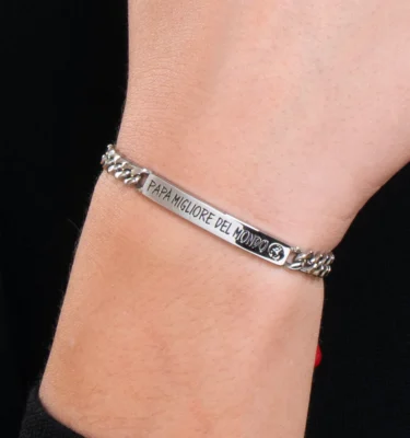 Bracciale Uomo in Acciaio “Papà migliore del Mondo”