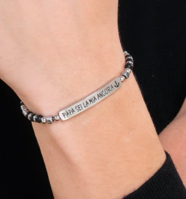 Bracciale in Acciaio “Papà sei la mia Ancora”