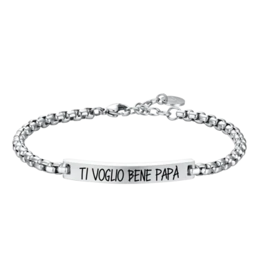 Bracciale Uomo in Acciaio “Ti Voglio Bene Papà”