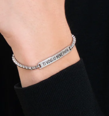Bracciale Uomo in Acciaio “Ti Voglio Bene Papà”