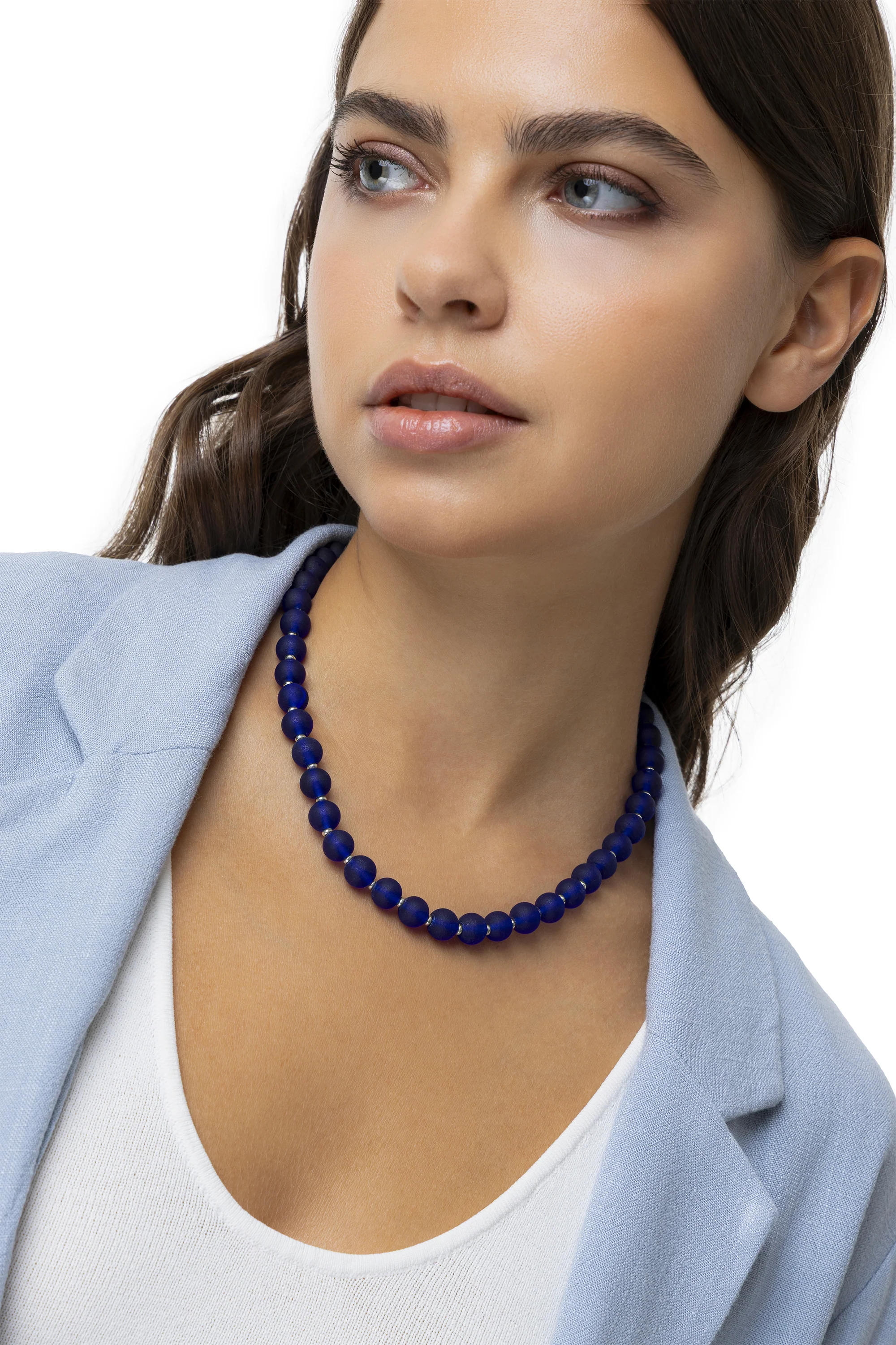 Collana a Sfera di Vetro Blu 2 Collana a Sfera di Vetro Blu - immagine 2