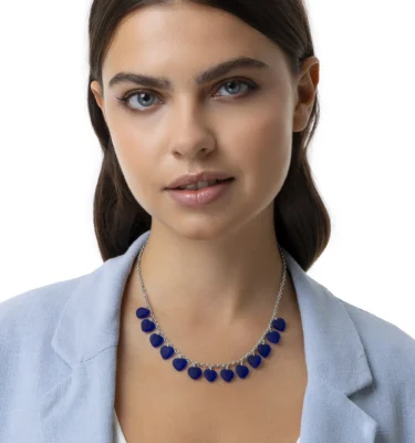 Collana con Ciondolo a Cuore Blu