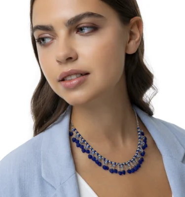 Collana con Pendenti in Vetro Misto