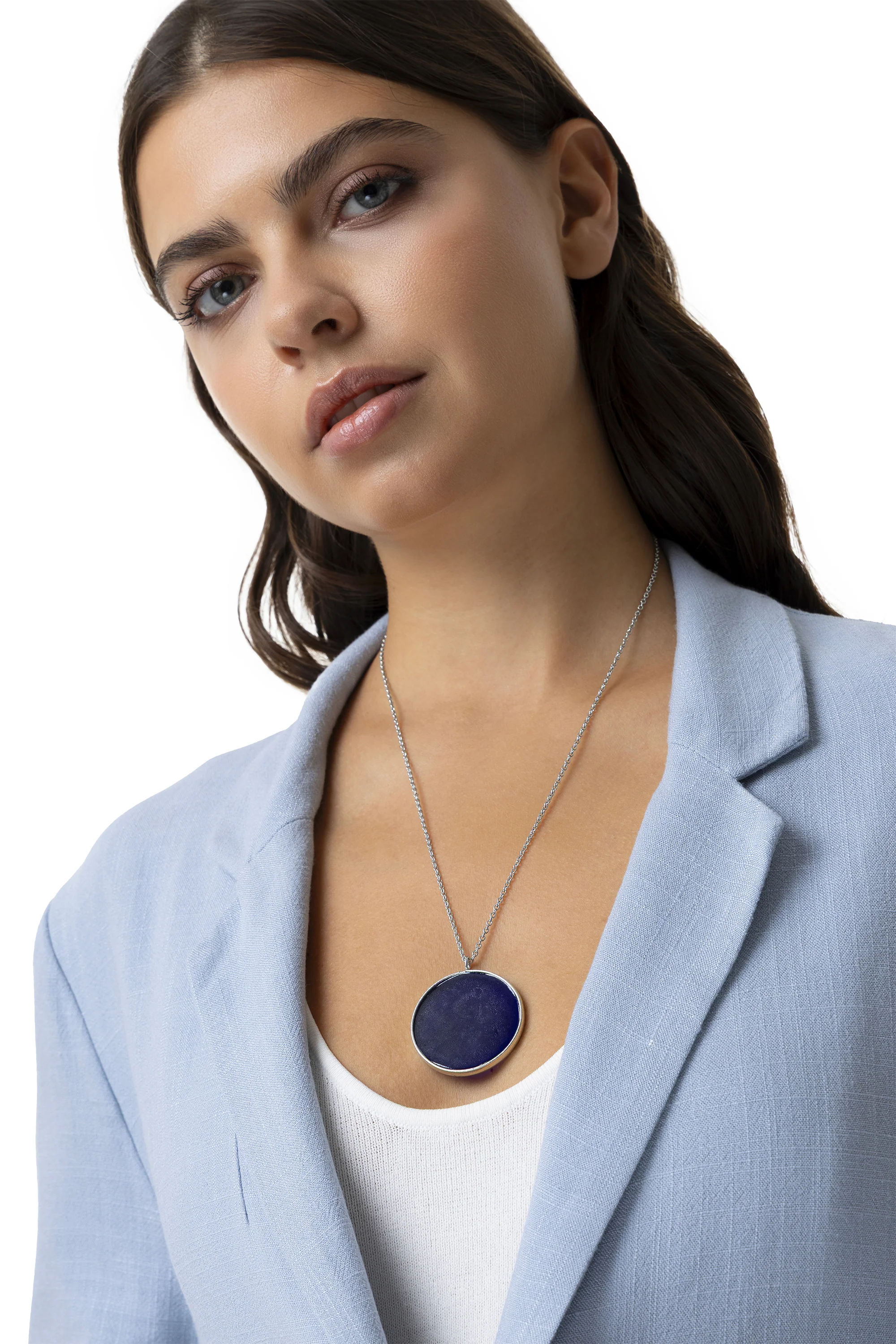 Collana Piastra Rotonda Blu 2 Collana Piastra Rotonda Blu - immagine 2