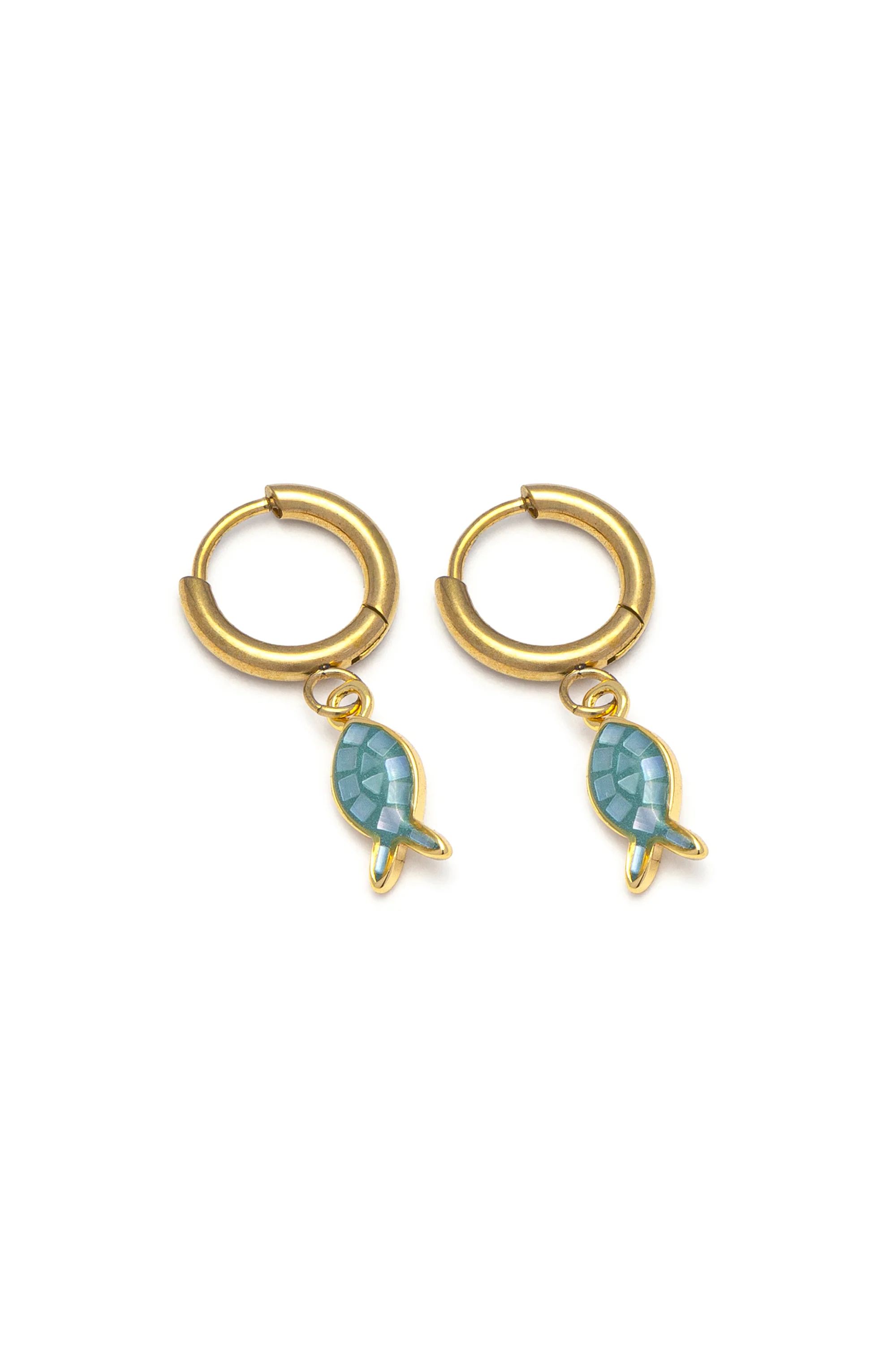 Orecchini Cerchietti Pesciolino Azzurro 1 Orecchini Cerchietti Pesciolino Azzurro